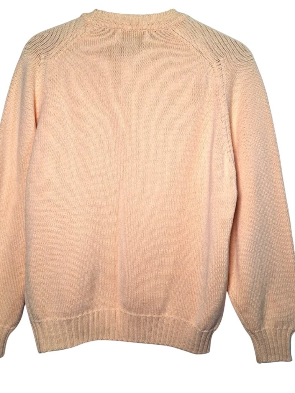 Lands End Sweater Women Medium Yellow Crewneck Pullover Classic Cotton USA - Picture 2 of 11
